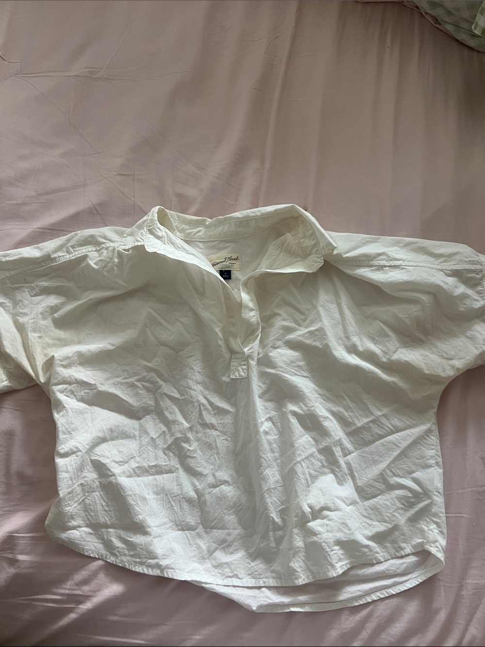 Universal Thread White Short-Sleeve Popover Blouse